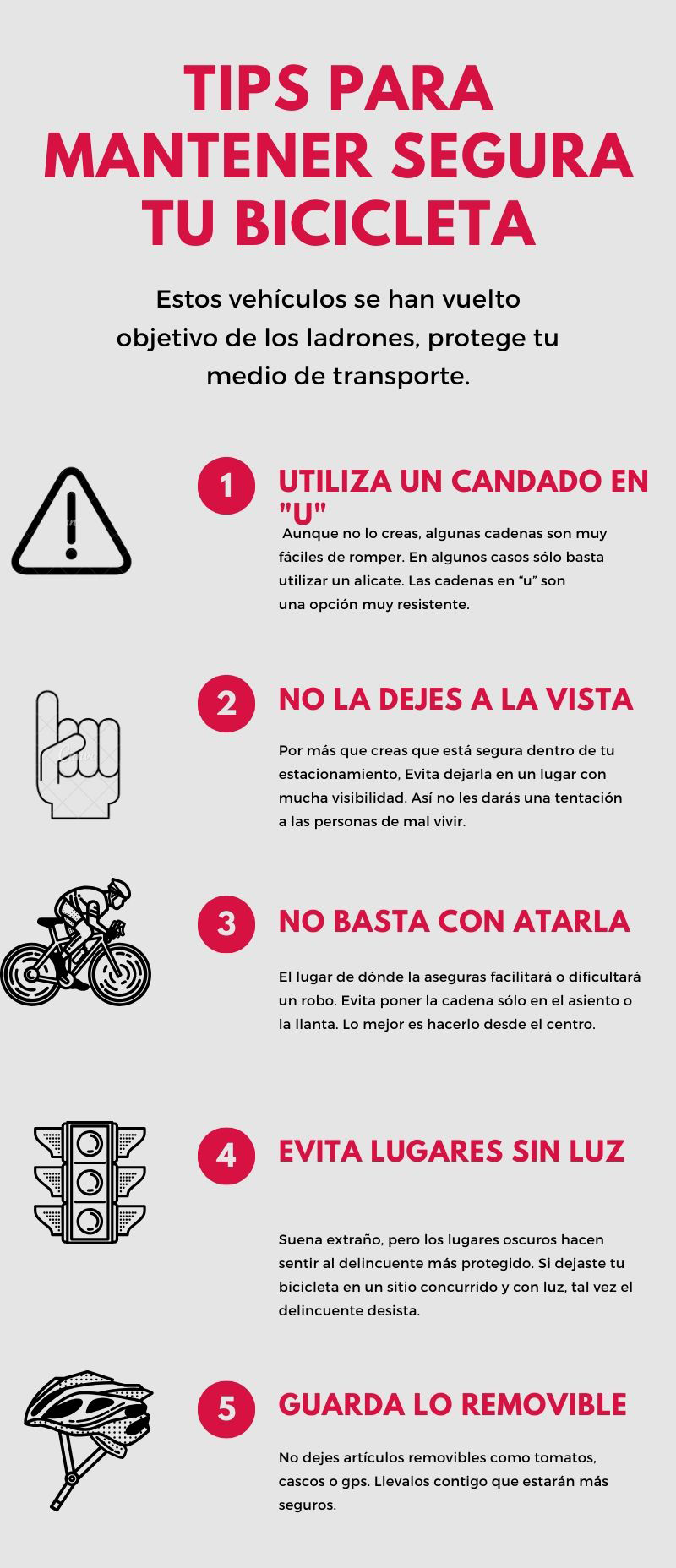 Infografia: tips para tener segura tu bicicleta