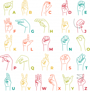 Manos haciendo lenguas de señas
